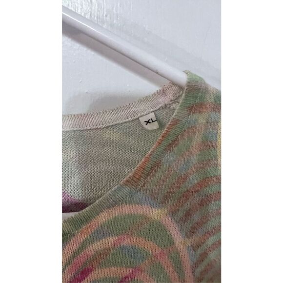 Paolo Zodesco Women's Wavy Pattern Short Sleeve Multicolor Casual Tee Size L - Picture 5 of 11